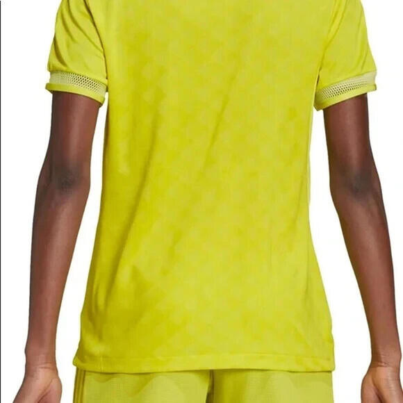 Adidas Womens Ultimate Training Jersey, YELLOW/SCREAMING PINK, SIZE M - Picture 2 of 3